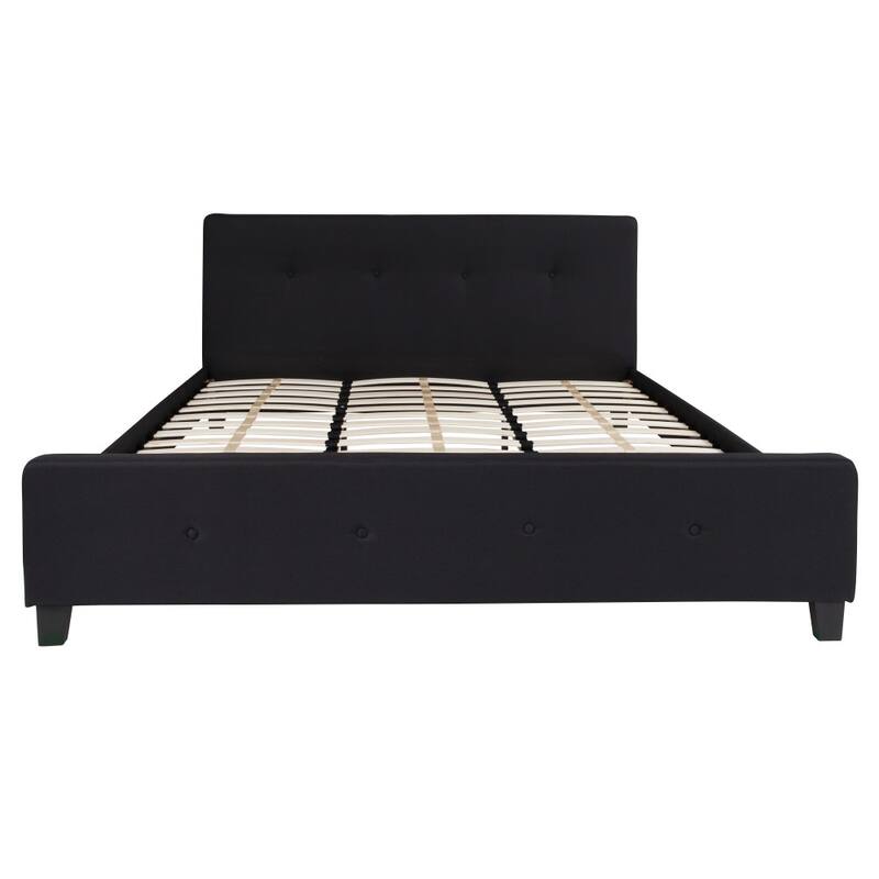 Button Tufted Upholstered Casual Style Platform Bed