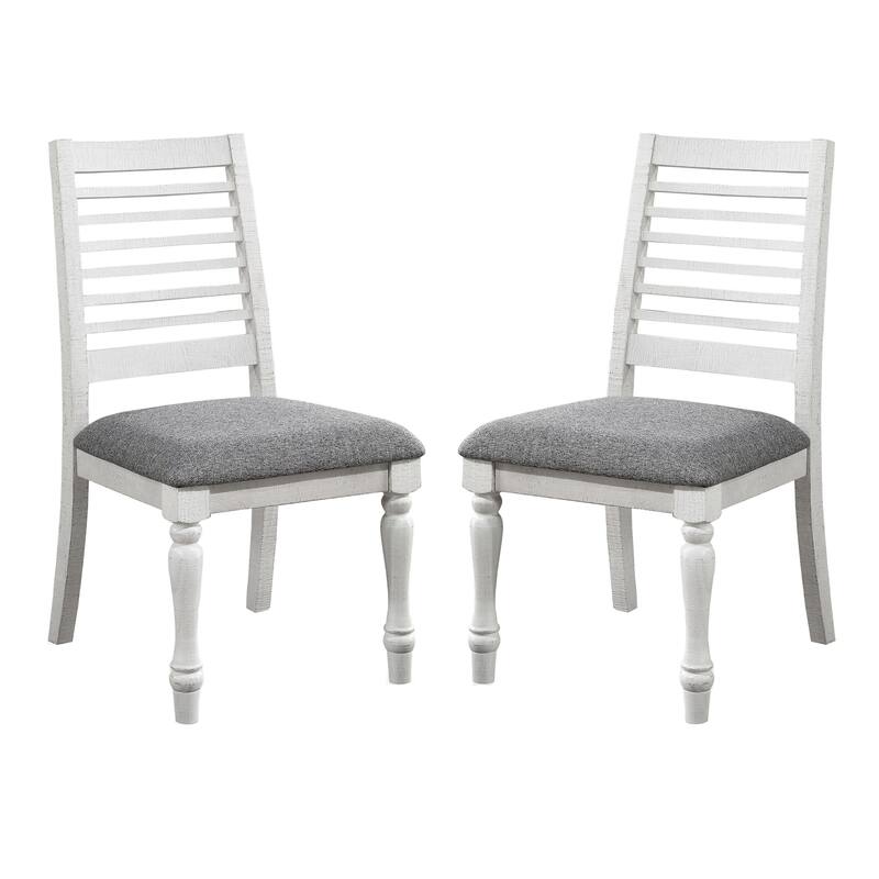 Ionessa Rustic Farmhouse White Ladderback Dining Chairs (Set of 2) by Furniture of America