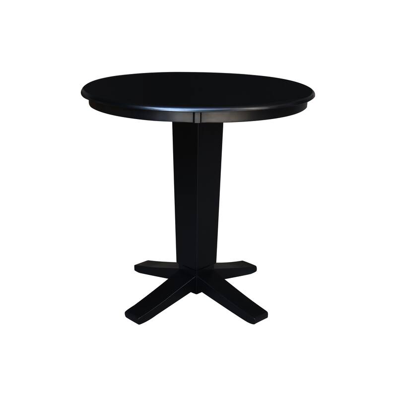 36 in Round Top Counter Height Dining Table with Stools in Black