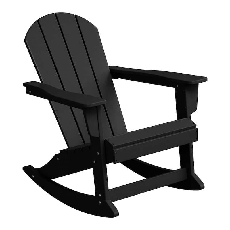 Polytrends Laguna Hdpe All Weather Outdoor Patio Rocking Chair - Black