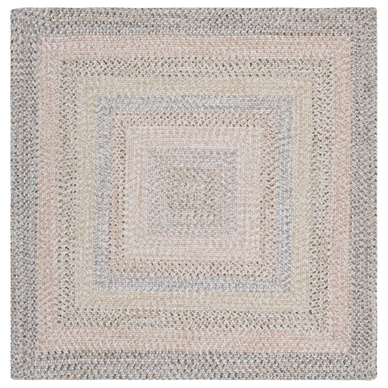 SAFAVIEH Handmade Braided Hrodny Machine Washable Country Rug - Beige/Light Grey - 3' Square - Square