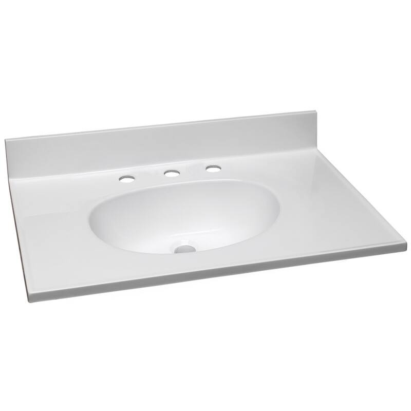 Cultured Marble Widespread Vanity Top 31-Inch Single Bowl Sink