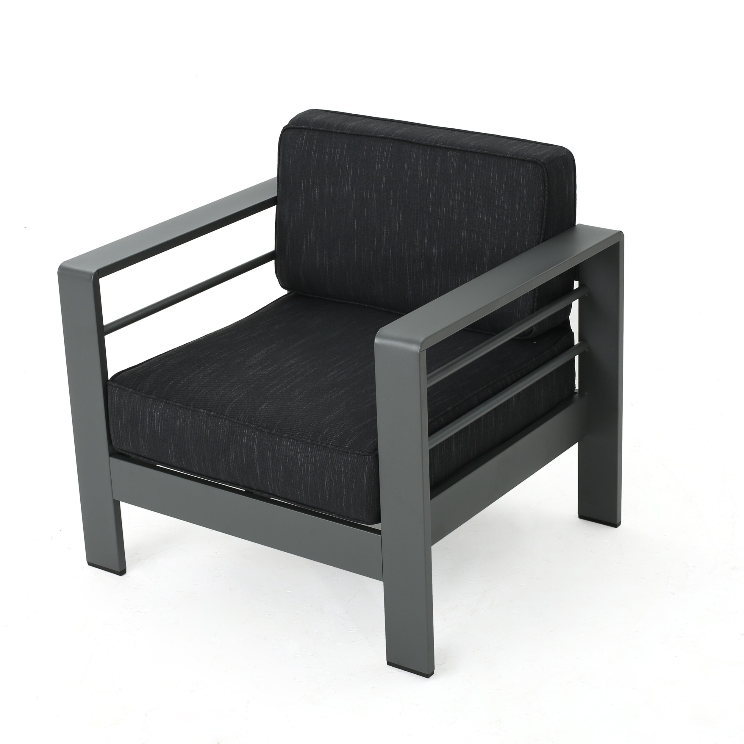 Cape Coral Outdoor Aluminum 5 piece Chat Set with Cushions Fire Table by Christopher Knight Home On Sale Bed Bath Beyond 17668718