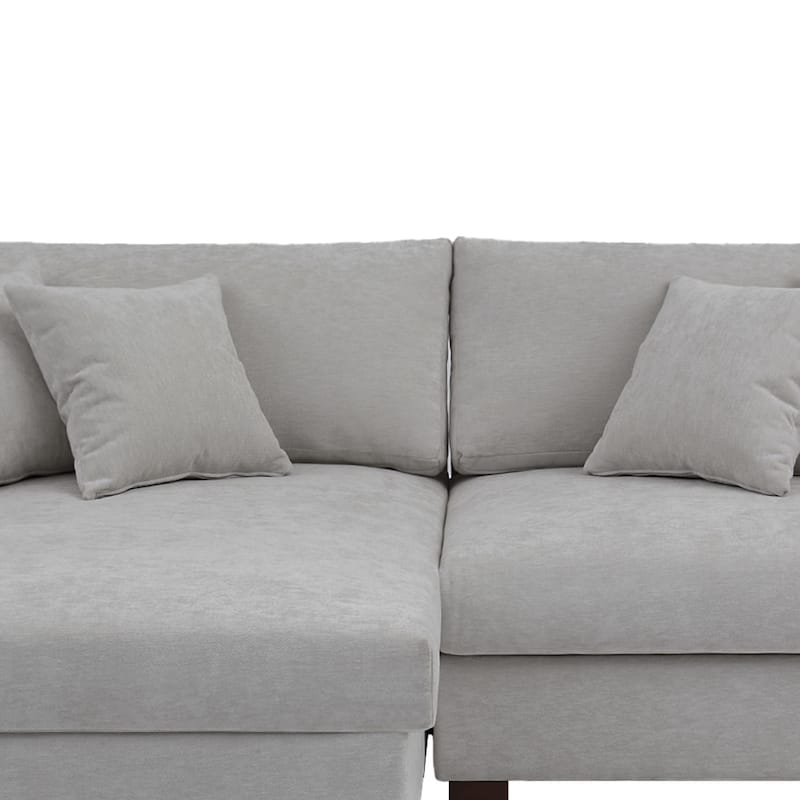 Modern Oversized Chenille Modular Sectional Sofa With Chaise