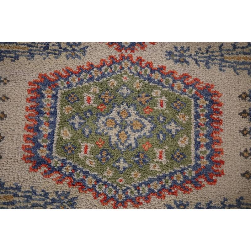 Geometric Viss Oriental Runner Rug Hand-Knotted Wool Carpet - 2'6"x 7'11"