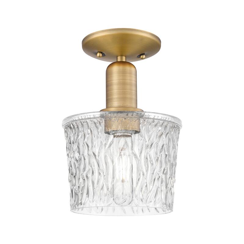 Innovations Lighting Endless Possibilities Arcadia - Niagara - 1 Light 7" Semi-Flush Mount - Brushed Brass