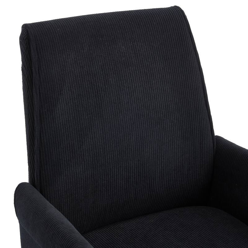 Corduroy Swivel Office Chair with Wheels, Ergonomic High Back Task Chair, Upholstered Accent Chair with Adjustable Height