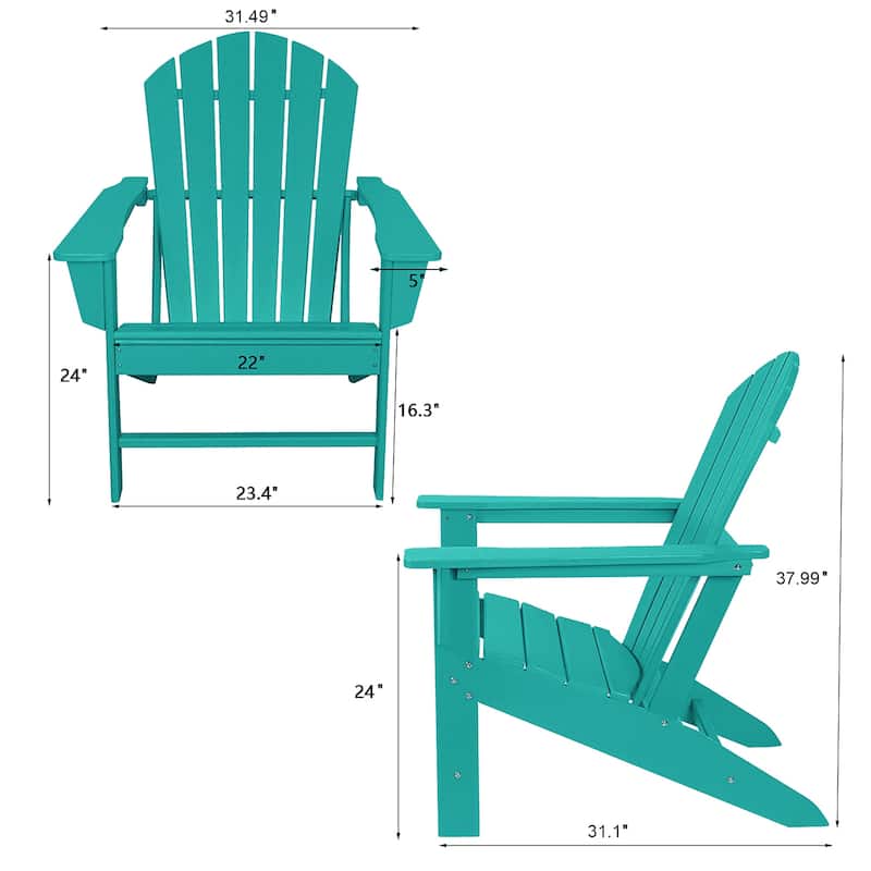 Outdoor Classic Recycled Plastic Adirondack Chair,set of 4 - N/A
