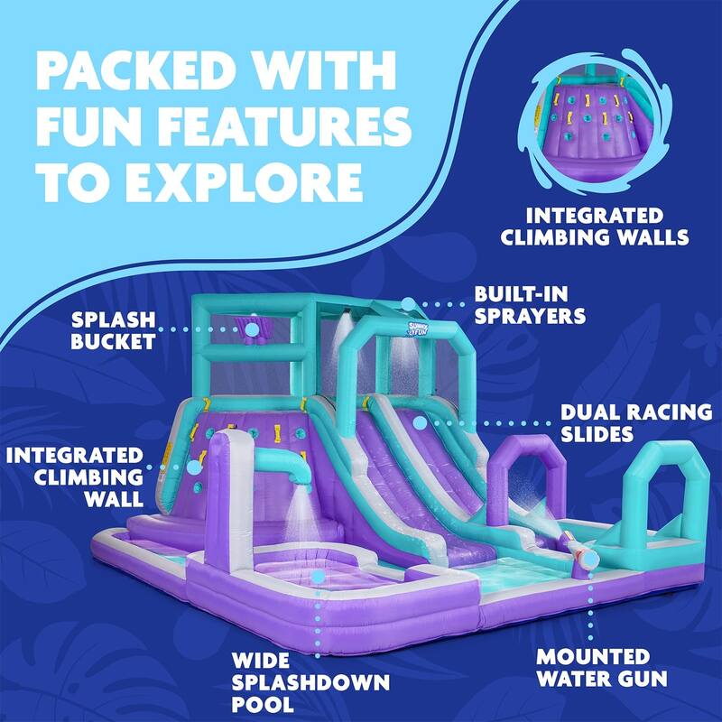 Sunny & Fun Mega Climb N' Go Inflatable Water Slide Park