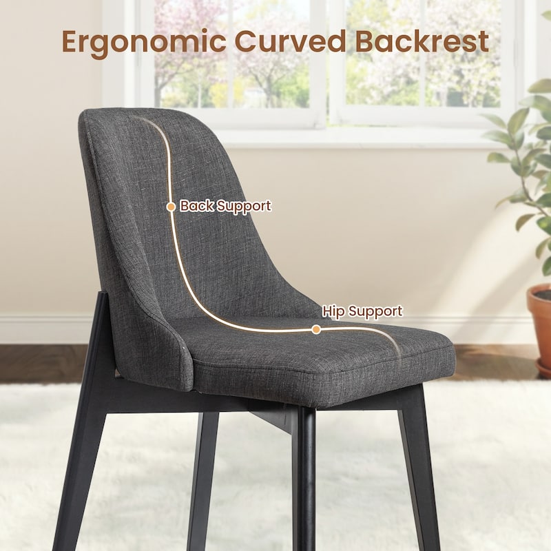 Upholstered Side Chair Dining Chairs Kitchen Chairs with Wood Legs Set of 2