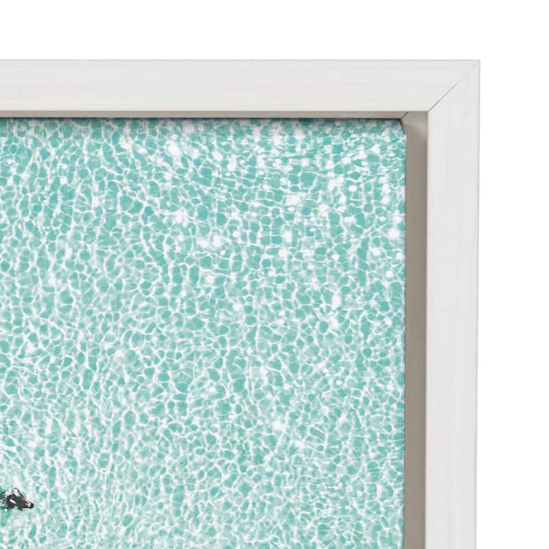 DesignOvation Sylvie Beach From Above Framed Canvas by Amy Peterson