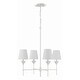 preview thumbnail 2 of 9, Broche 4 Light Matte White Chandelier - 28"W x 28"H x 28"D