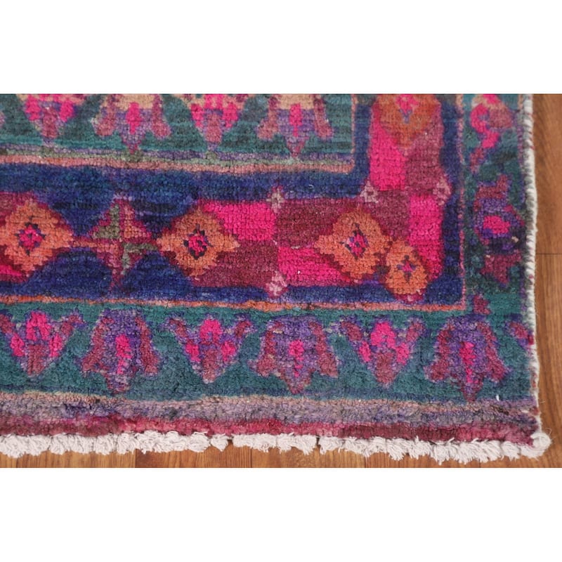 Over-Dyed Sirjan Persian Vintage Runner Rug Handmade Wool Carpet - 3'11"x 9'10"