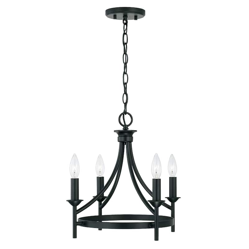 Peyton 4-light Matte Black Dual Mount Semi-Flush/ Pendant