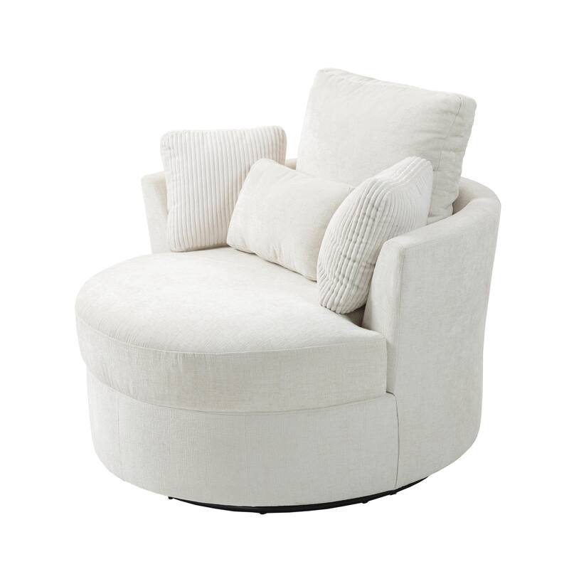 Modern Swivel Chair with Pillows for living room