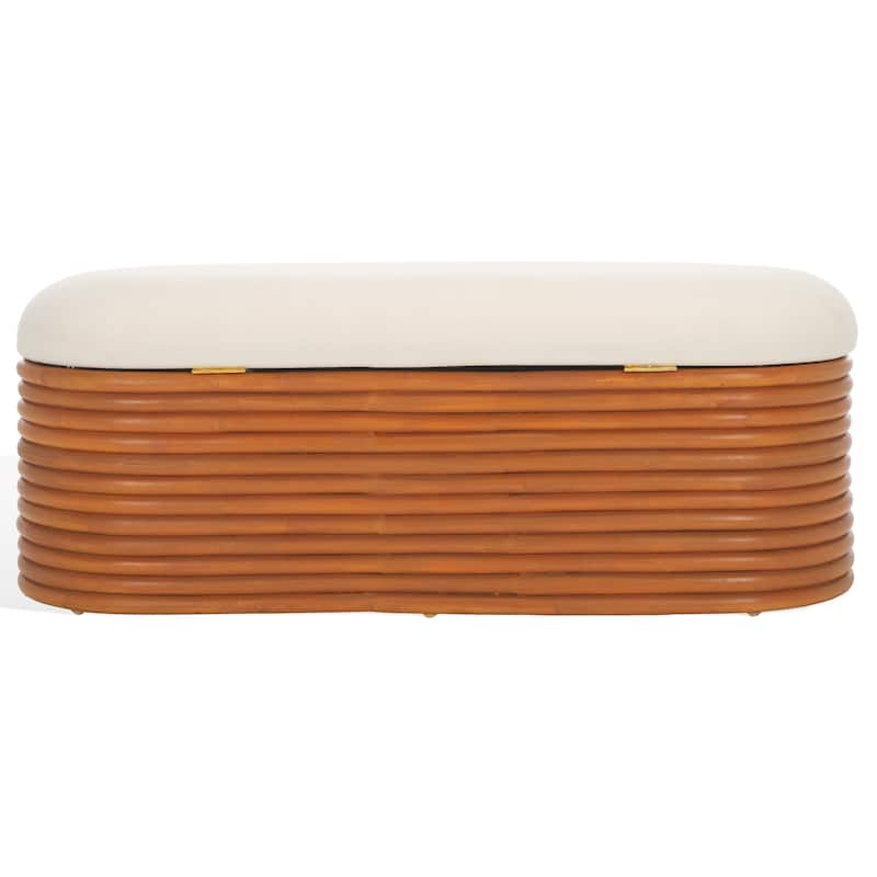 SAFAVIEH Couture Bayard Rattan Storage Bench - 47"W x 17"D x 18"H