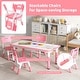 preview thumbnail 18 of 31, Gymax Kids Height Adjustable Table and 4 Chairs Set with Graffiti