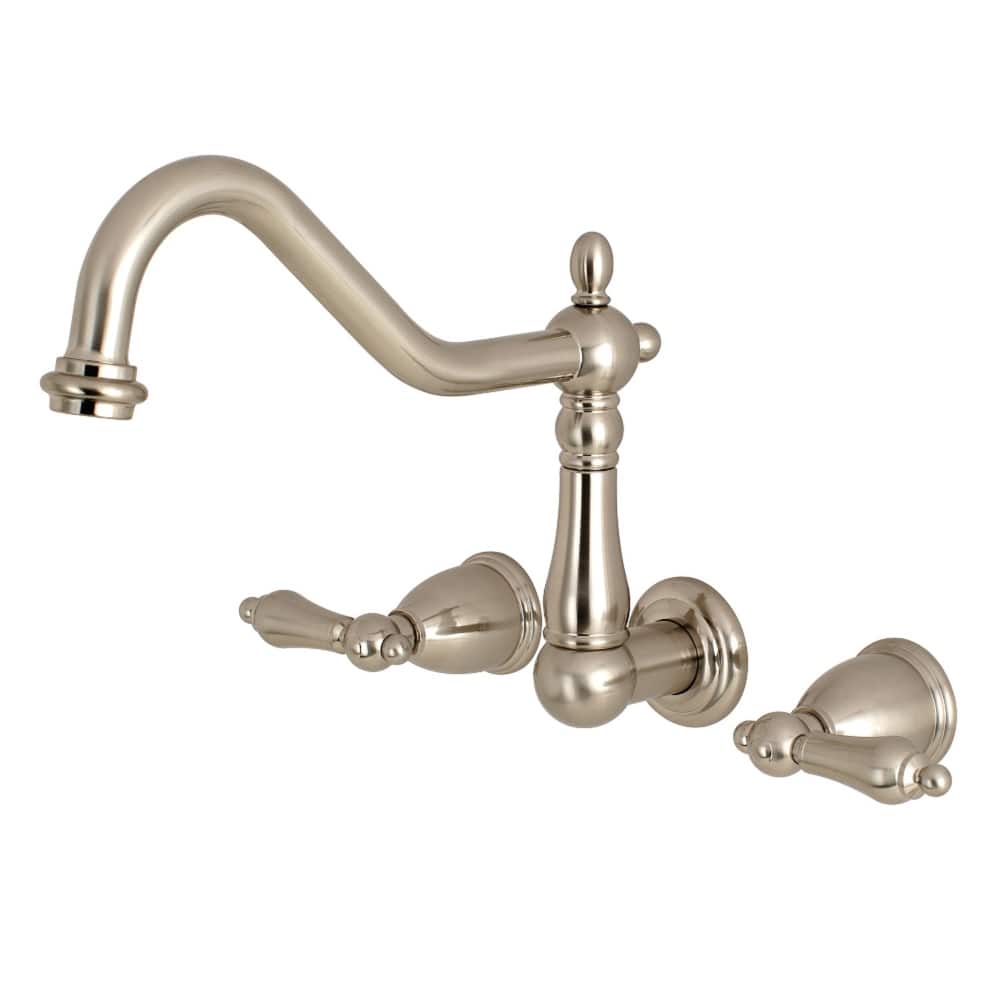 Heritage 3-Hole Wall Mount Roman Tub Faucet in Brushed Nickel