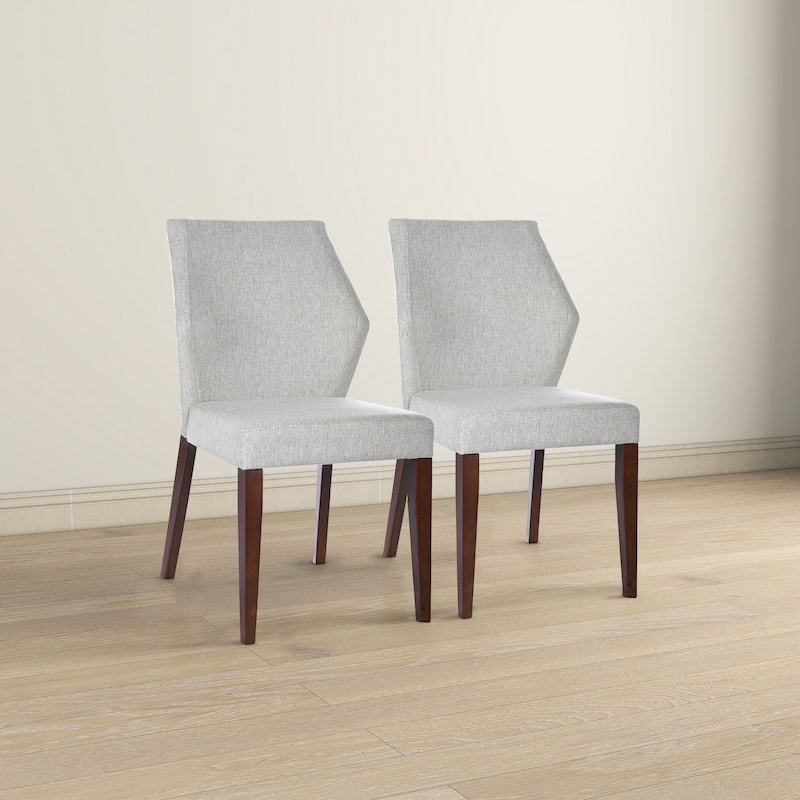 GDFStudio - Luca Modern Upholstered Fabric Dining Chair with Solid Wood Frame & Padded Back, Set of 2 - 25"