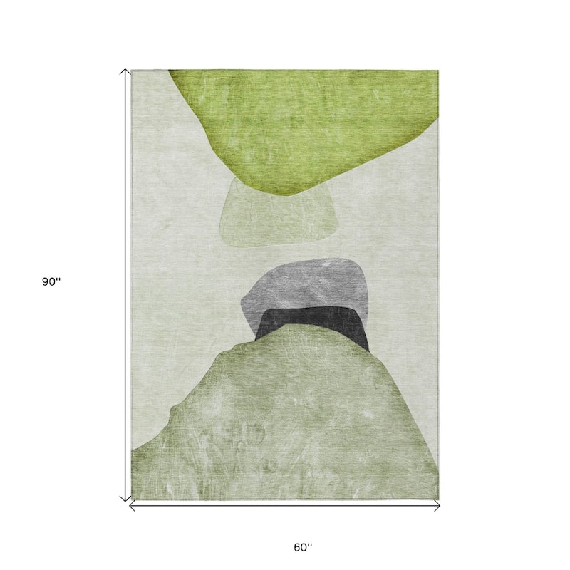 Allone Modern Art-Inspired Weather Resistant Blended Style Outdoor Rug