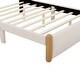 preview thumbnail 1 of 11, Full Size Upholstered Platform Bed With Wood Supporting Feet, Beige Beige