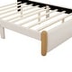 preview thumbnail 9 of 8, Full Size Upholstered Platform Bed with Wood Supporting Feet, Beige