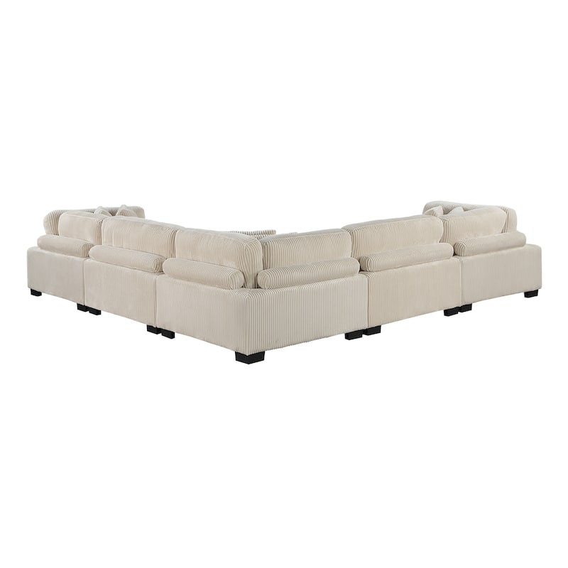 Braidy Corduroy 5-Piece Modular Sectional Sofa