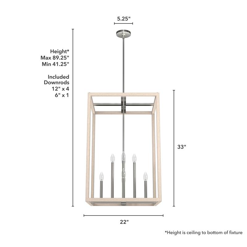 Hunter Squire Manor Pendant - Foyer, Island, Dining Room - Candle, Cage, Modern Farmhouse, Lantern