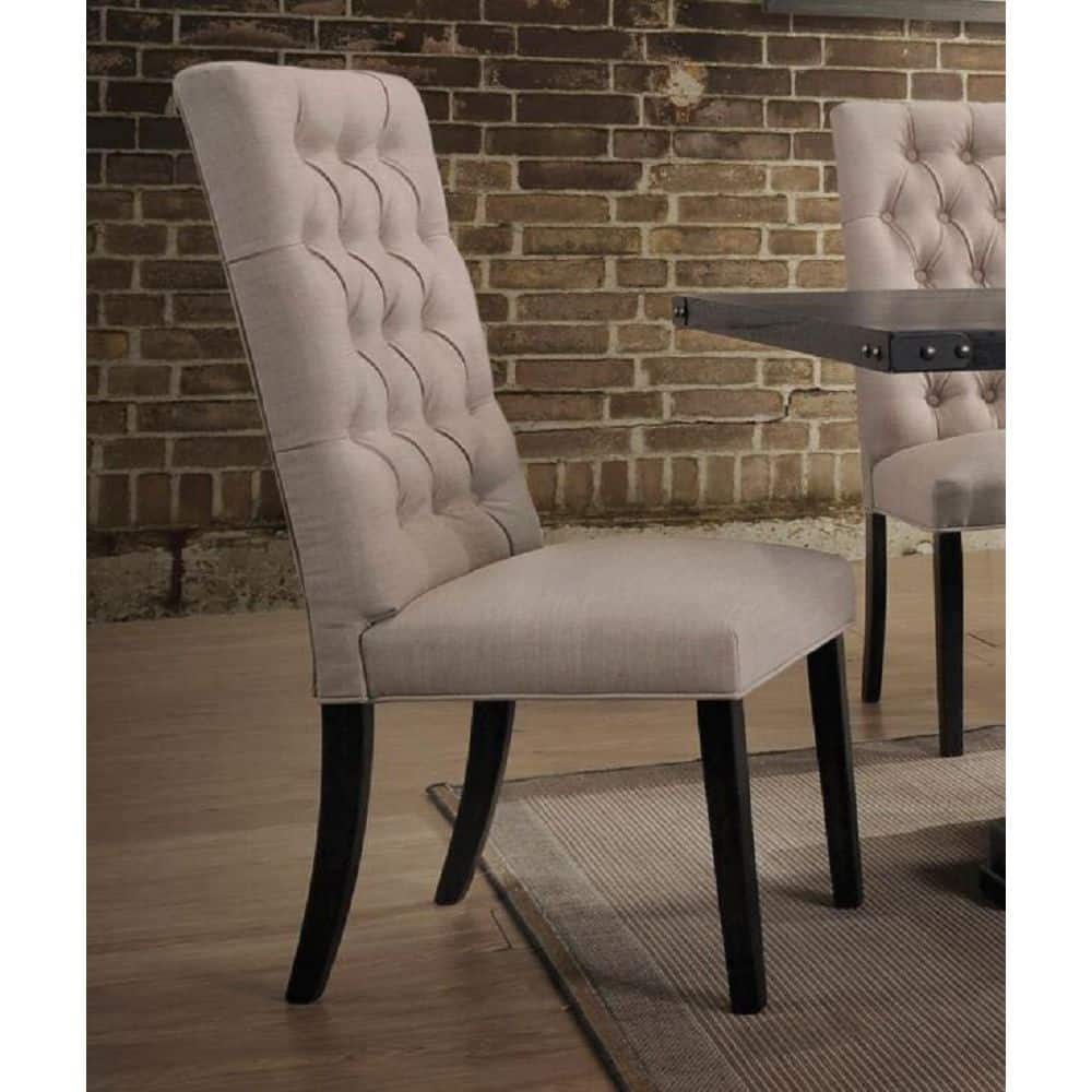 2PCS Wooden Side Chair,Dining Chair with Tufted Back