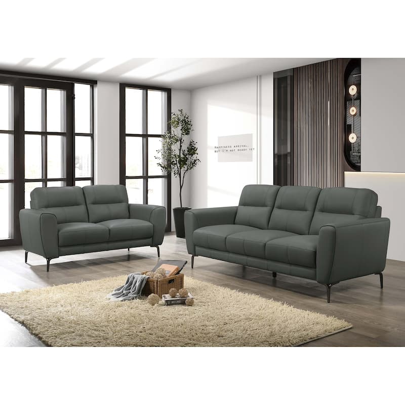 Poundex 2-Piece Sofa Set - Anthracite