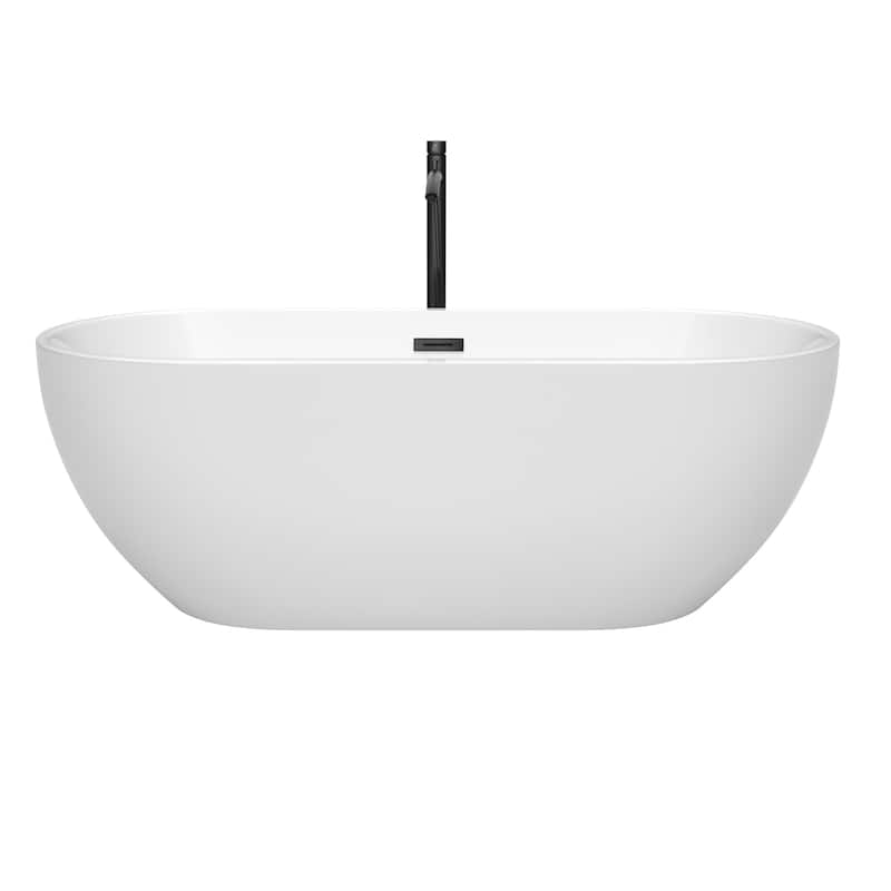 Wyndham Collection Brooklyn 67" Free Standing Acrylic Soaking Tub with