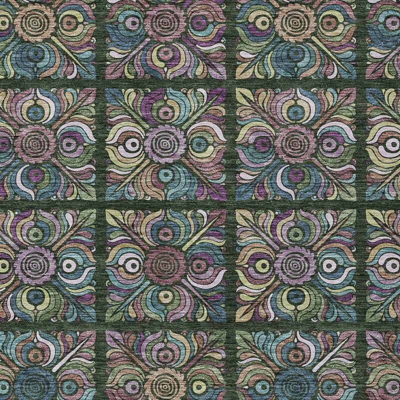 HomeRoots Medallion Transitional Rectangle Outdoor Rug