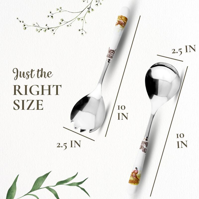 Spode Woodland Set of 2 Salad Servers - 10"