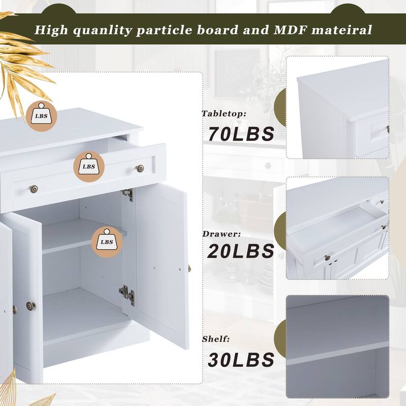 60" Kitchen Buffet Cabinet with 2 Drawers and 4 Doors, Adjustable Shelves, Modern Sideboard Storage Console