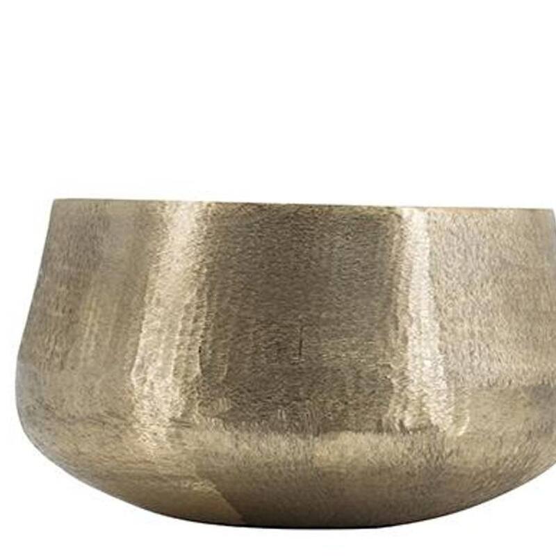 Set of Two Gold Aluminum Round Table Vases - 17.70