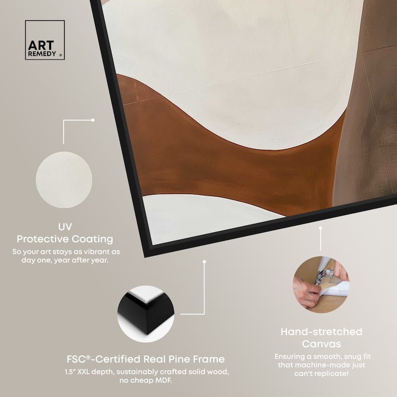 Art Remedy Dream Away Framed Abstract Shapes 1 Piece Canvas Wall Art