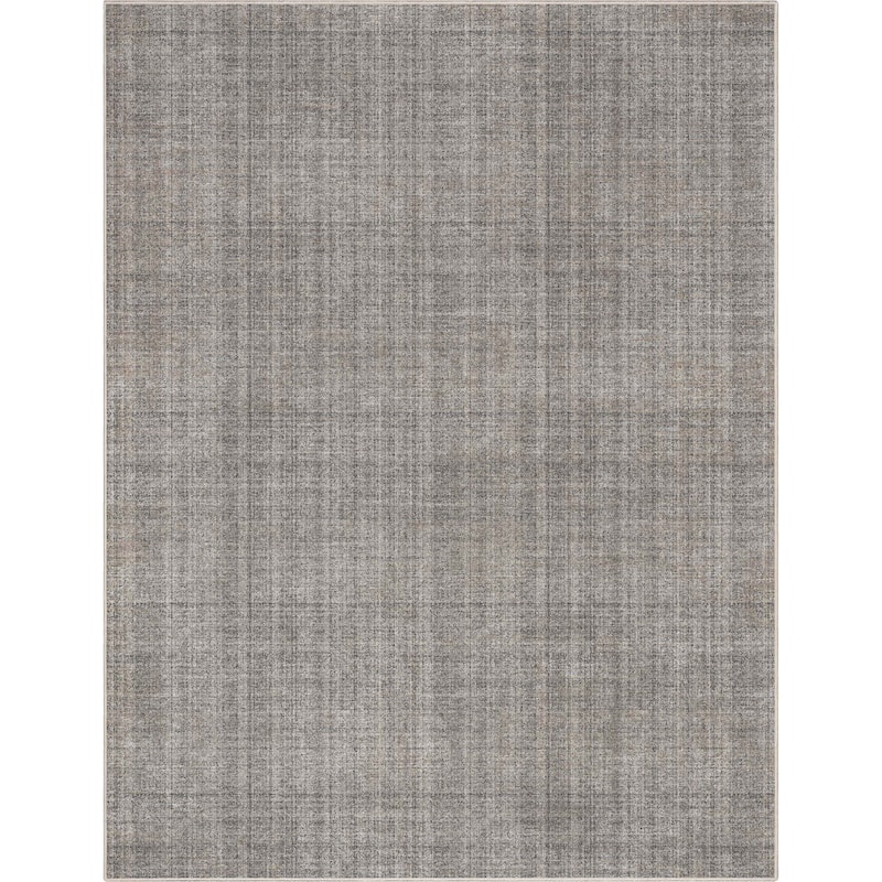 Well Woven Abstract Burst Retro Plaid Flat-Weave Machine Washable Area Rug - Beige Anthracite - 5' 3" x 7' 3" - Rectangle