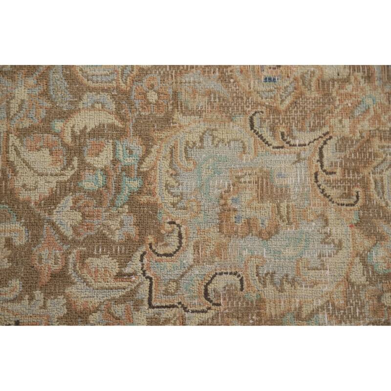 Hand Knotted Oriental 100% Wool Carpet Traditional Floral Oranges & Rust Mashad Area Rug - 12' 9'' X 9' 3''