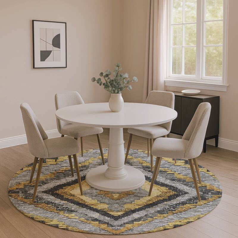 Premium Washable Super Soft Moroccan Mayfield Rug - Gold - 8' x 8'