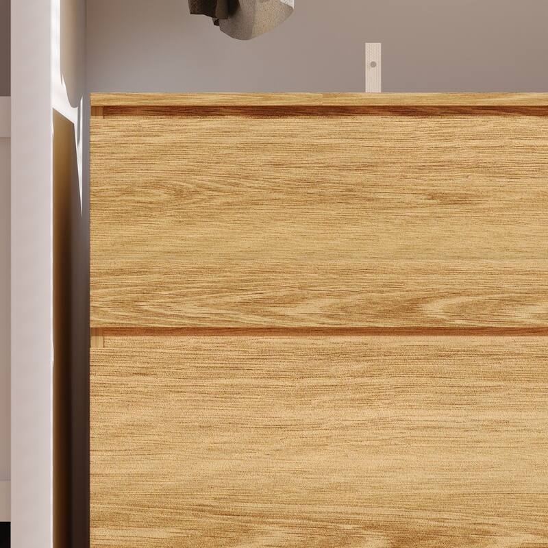 Timechee 6 Drawer 59'' W Chest&Dresser White/Dark Brown