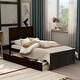 preview thumbnail 10 of 16, Twin Platform Storage Bed with Wheel-Out Drawers Espresso - Twin
