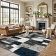 preview thumbnail 10 of 54, World Rug Gallery Distressed Modern Boxes Plush Shag Area Rug 7'10"x10' - Navy