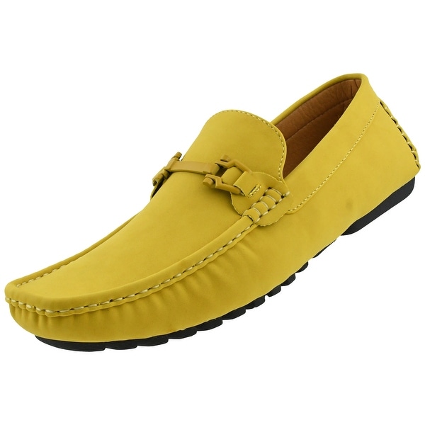 mens yellow slip on shoes