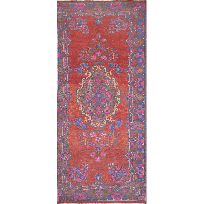 Hand Knotted Oriental 100% Wool Carpet Traditional Medallion Red Tabriz Runner Rug - 10' 4'' X 4' 4''