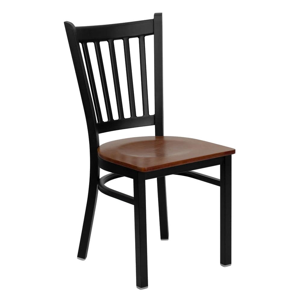 Vertical Back Metal Restaurant Chair - 17"W x 20.25"D x 34.25"H
