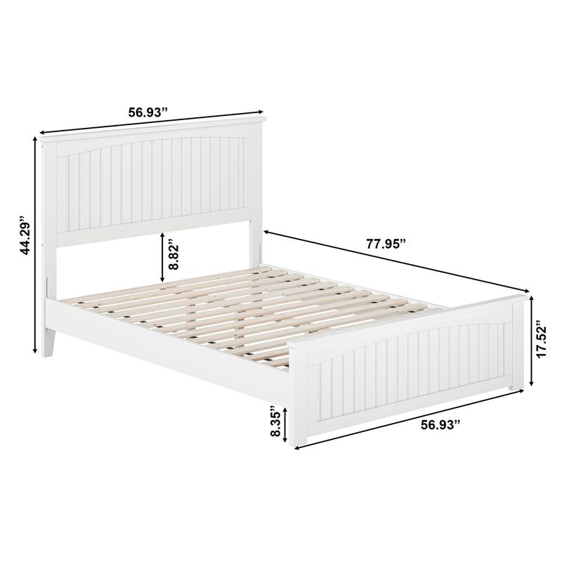 Naples Solid Wood Low Profile Platform Bed with Matching Footboard
