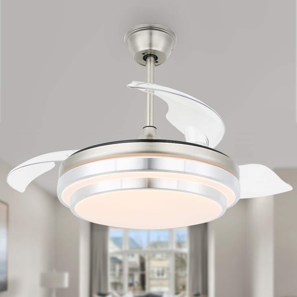 Cusp Barn 42'' Retractable Ceiling Fan with Lights and Remote Control 3-Blade DC Motor 6 Speeds Ceiling Light