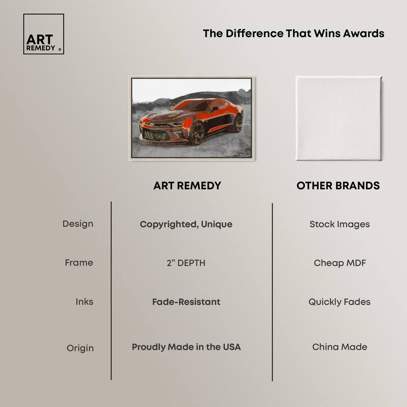 Red Sports Car Canvas by Art Remedy