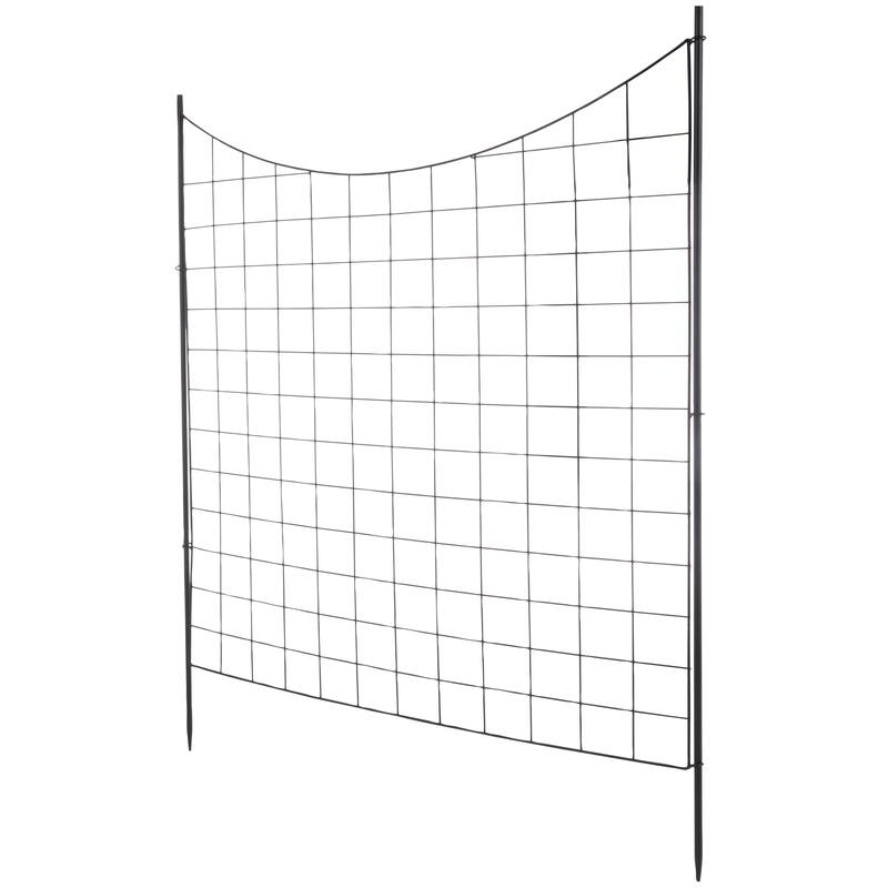 Garden Fence - 39-Inch-Tall No Dig Decorative Wire Fencing with 4 Fence Panels and 1 Locking Gate by Pure Garden (Black)