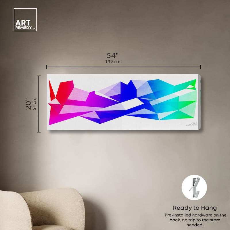 Geometric Gemstone Panoramic Canvas by Art Remedy, Gallery Wrapped